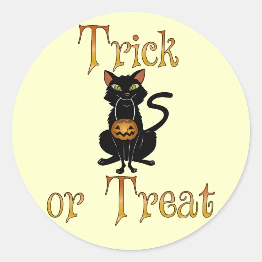 Sticker Rond Trick ou Treat Kitty (Devant)