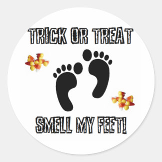 Sticker Rond Trick Ou Treat, Sentez Mes Pieds