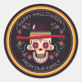 Sticker Rond Trick ou Treat Smiling visage Happy Halloween (Devant)