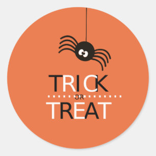 Sticker Rond Trick ou Treat Spider