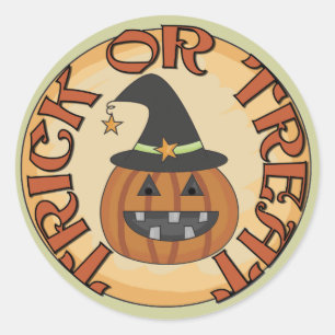 Sticker Rond Trick ou Treat Tshirts et cadeaux
