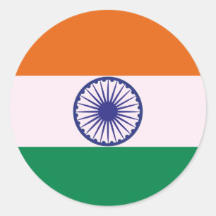 Sticker Rond Tricolore indien Tiranga