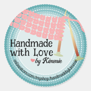 Sticker Rond Tricot aiguilles tricot foulard tricot fils tricot