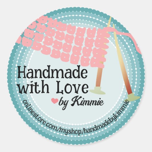 Sticker Rond Tricot aiguilles tricot foulard tricot fils tricot (Devant)