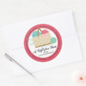 Sticker Rond Tricot crochet fils panier artisanat hobbies (Enveloppe)