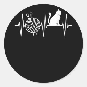 Sticker Rond Tricot Est Mon Yoga Mignonne Mouton De Laine Qui E