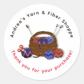 Sticker Rond Tricot Panier Fil Boutique Merci client (Devant)
