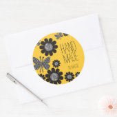 Sticker Rond Tricot papillon de couleur personnalisée aiguilles (Enveloppe)