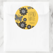 Sticker Rond Tricot papillon de couleur personnalisée aiguilles (Sac)