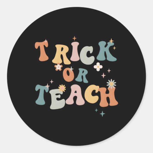 Sticker Rond Tricoter Ou Enseigner Enseignant Halloween Py (Devant)