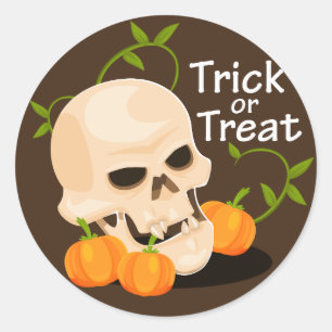 Sticker Rond Tricoter Ou Traiter Halloween