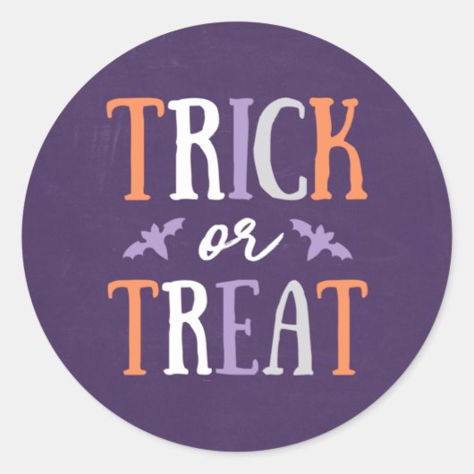 Sticker Rond Tricoter ou traiter | Halloween (Devant)