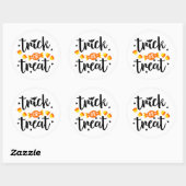 Sticker Rond Tricoter ou traiter Halloween Candy Typographie (Feuille)