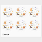 Sticker Rond Tricoter ou traiter Halloween fête d'anniversaire (Feuille)