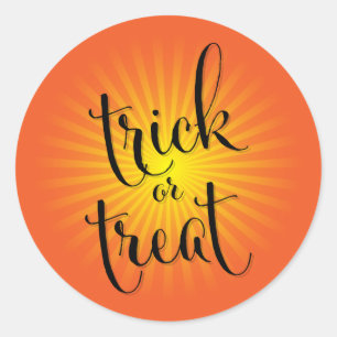Sticker Rond Tricoter ou traiter Halloween Typographie moderne