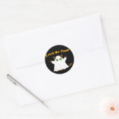 Sticker Rond Tricoter ou traiter un chat fantôme (Enveloppe)