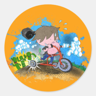 Sticker Rond Tricycle