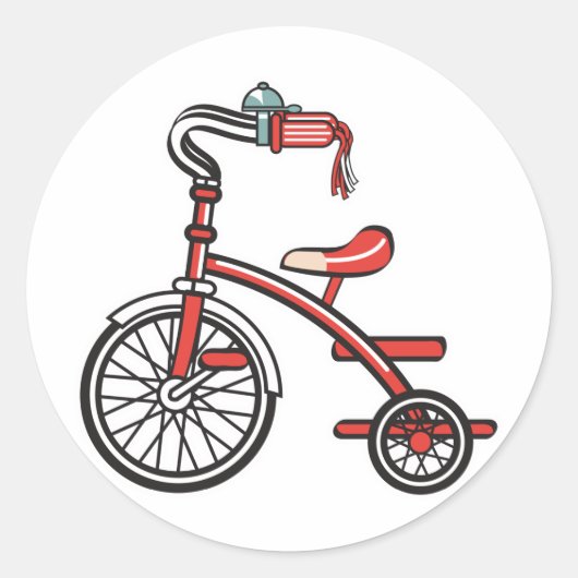 Sticker Rond tricycle rétro (Devant)