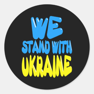 Sticker Rond Trident d'Ukraine Drapeau de l'Ukraine Drapeau ukr