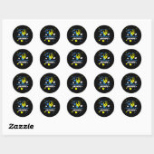 Sticker Rond Trident ukrainien Drapeau ukrainien Drapeau ukrain (Feuille)