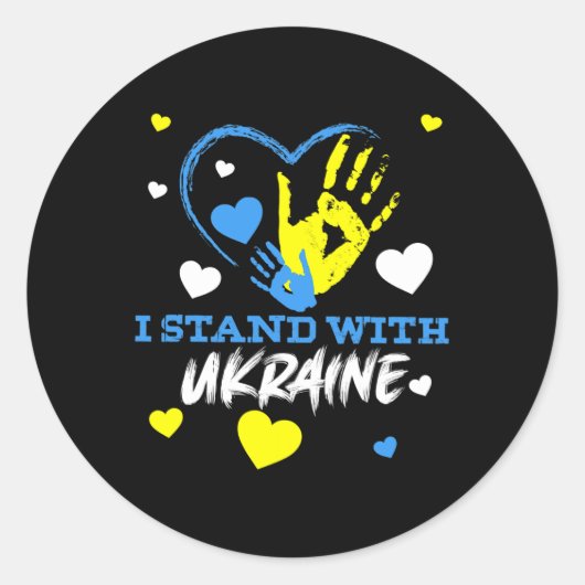 Sticker Rond Trident ukrainien Drapeau ukrainien Drapeau ukrain (Devant)