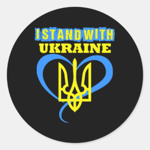 Sticker Rond Trident ukrainien Drapeau ukrainien Drapeau ukrain