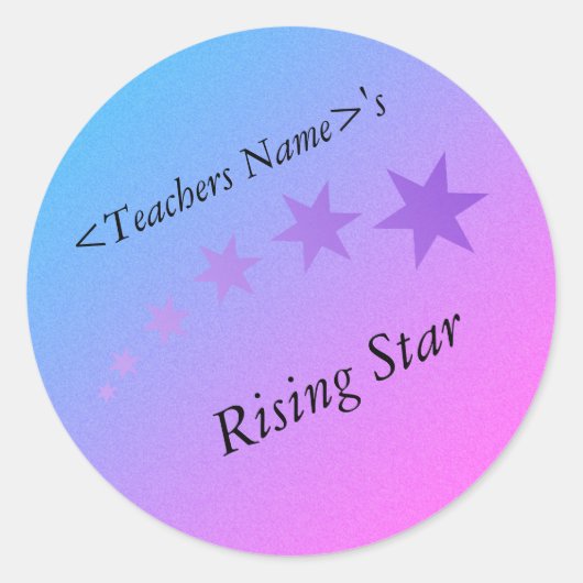 Sticker Rond Triez pour les étoiles rose violet et bleu! (Devant)