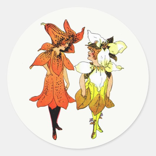 Sticker Rond Trillium et Tiger-Lily, Livre de fleurs géantes (Devant)