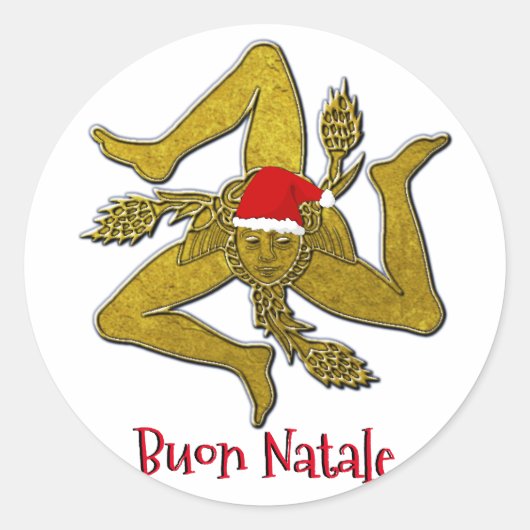 Sticker Rond Trinacria de Noël sicilien (Devant)