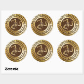 Sticker Rond Trinacria de Sicile (Bronze) (Feuille)