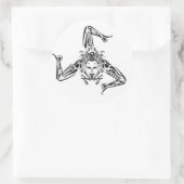 Sticker Rond Trinacria noir sur fond blanc (Sac)