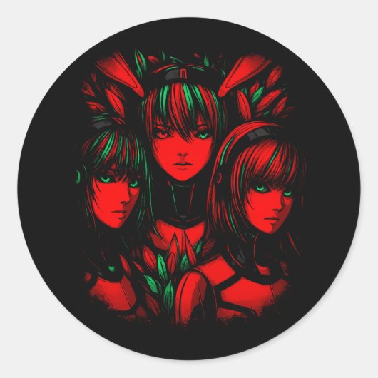 Sticker Rond Trinité cramoisie (Devant)