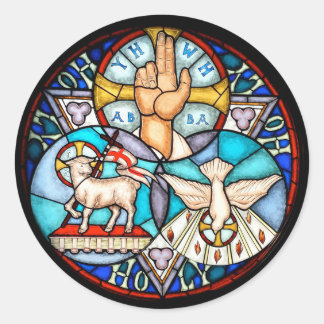 Sticker Rond Trinité Le Père, Le Fils Et Le Symbole Saint-Espri