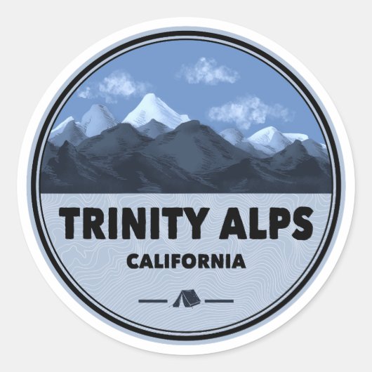 Sticker Rond Trinity Alps Camping Californie (Devant)