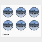 Sticker Rond Trinity Alps Camping Californie (Feuille)