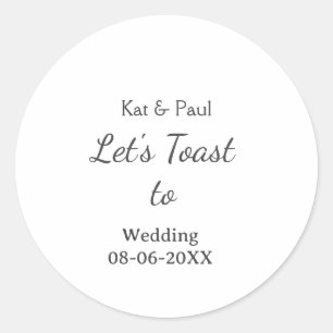 Sticker Rond Trinquons au mariage nom date couple simple