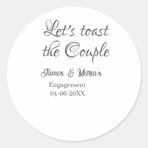 Sticker Rond Trinquons au nom de la fête d'engagement du couple