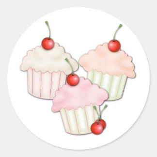 Sticker Rond Trio Cupcake