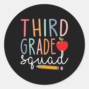 Sticker Rond Trio de 3e année Troisième année Ck à l'école