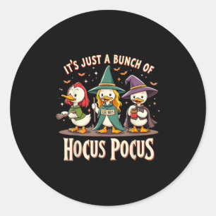 Sticker Rond Trio de canards mignons sorcière Hocus Pocus Hallo