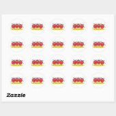 Sticker Rond trio de tomates chantantes (Feuille)
