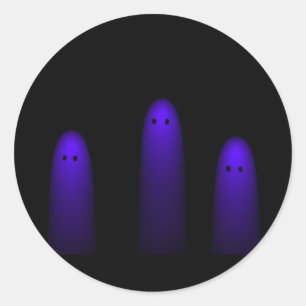 Sticker Rond Trio des fantômes (pourpres)