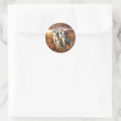 Sticker Rond Trio des loups (Sac)