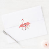 Sticker Rond Trio Flamant rose (Enveloppe)
