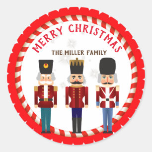 Sticker Rond Trio Nutcracker de Noël