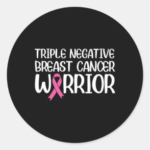 Sticker Rond Triple Négatif Cancer du Sein Le Guerrier Pi