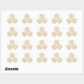 Sticker Rond triple spirale celtique - OneLine d'or antique (Feuille)