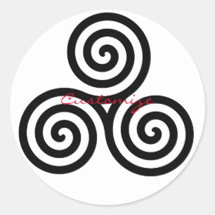 Sticker Rond Triple spirale noire Thunder_Cove