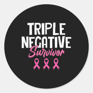 Sticker Rond Triple survivant négatif Sensibilisation au cancer