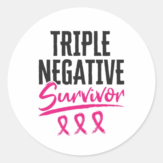 Sticker Rond Triple survivant négatif TNBC Cancer du sein (Devant)